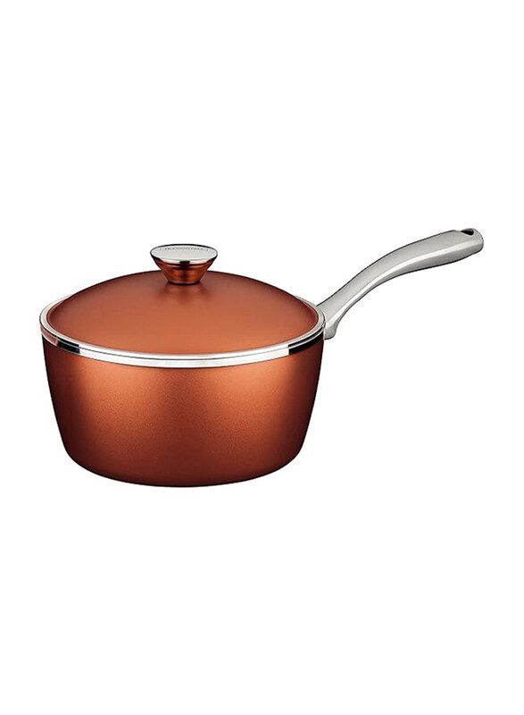 

Tramontina 20cm Lyon Golden Forged Aluminium Saucepan with Interior Starflon High Performance PFOA Free Non-stick Coating, 20961420, Orange