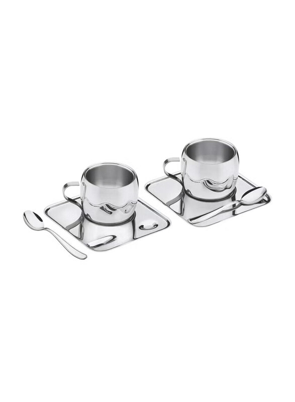 

Tramontina 6-Piece Shiny Stainless Steel Tea and Coffee Set, Silver