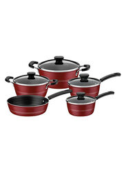 Tramontina 5-Piece Sicilia Non-Stick Material Round Cookware Set with Lid, Red