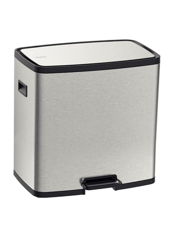 

Tramontina Octos Stainless Steel Pedal Trash Bin with Polypropylene Removable Internal Bucket Set, 30 Liter, Silver