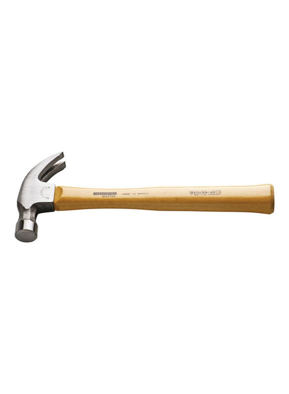 Tramontina 16oz Wooden Handle Claw Hammer, Beige/Silver