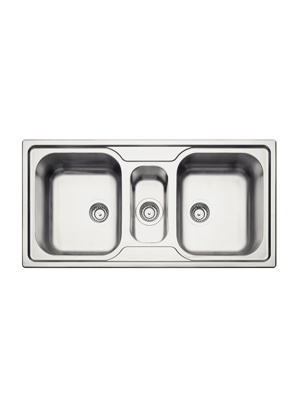 

Tramontina 0.7mm Satin Finish Stainless Steel Interior Kitchen Sink with Valves & Overflow, AISI 304, 1/2 inch, Silver