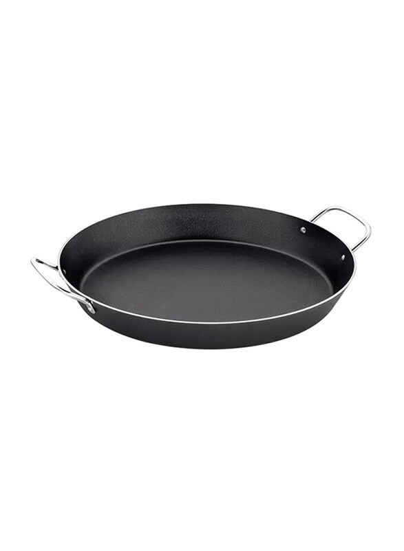 

Tramontina 38cm Aluminium Paella Pan with Interior Starflon Max PFOA Free Non-stick Coating And Metallic Handles, 20125038, Black