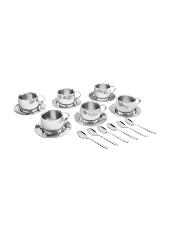 

Tramontina 18-Piece Glossy Stainless Steel Tea and Cappuccino Set, Silver