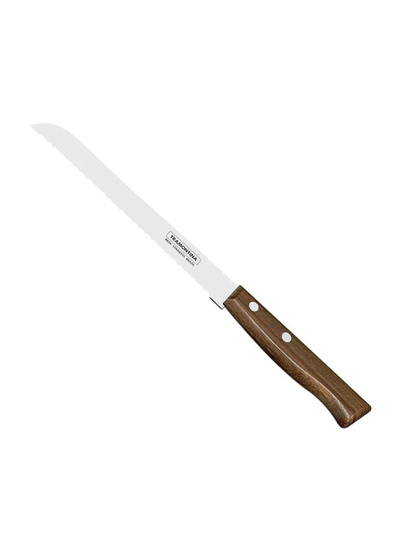 

Tramontina 7-Inch Tradicional Bread Knife with Stainless Steel Blade and Natural Wood Handle, 22215007, Brown