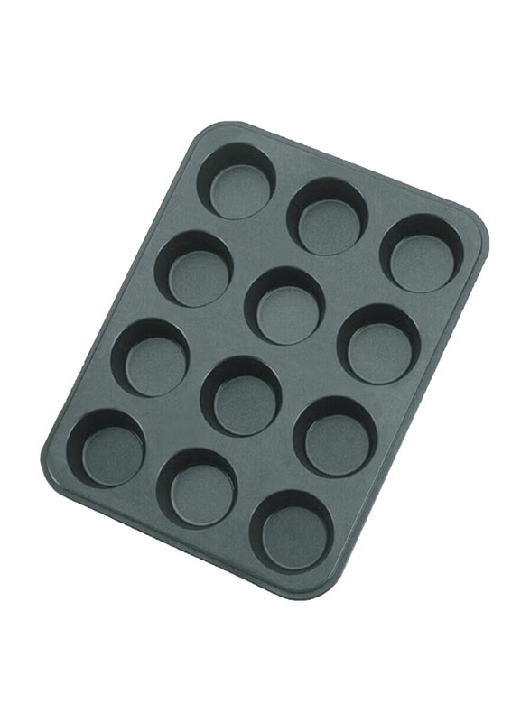 

Tramontina 35cm Graphite Aluminium Muffin Mold with Starflon Max PFOA Free Non-stick Coating, 20068035, Black