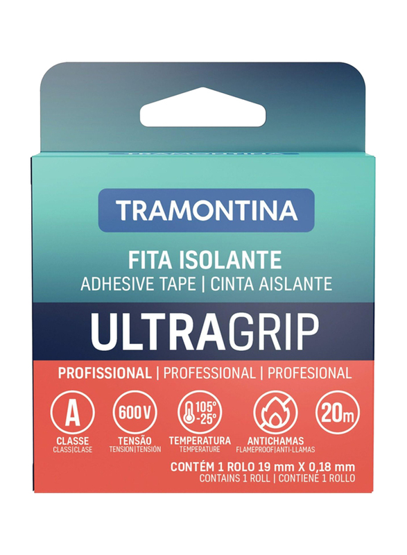 

Tramontina 19mm Class A Flame Retardant Electrical Tape, 57545552, Black