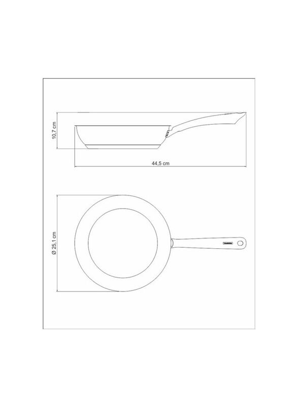 Tramontina 24cm Stainless Steel Round Frying Pan, 2.10 Litre, Silver