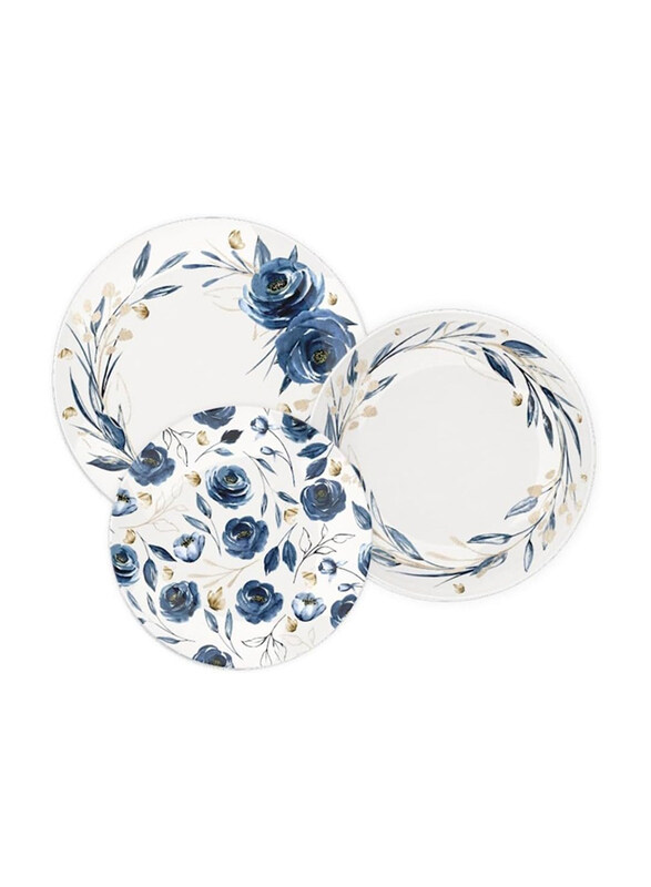 

Tramontina 12-Piece Ana Flor Porcelain Decorated Plate Set, Blue/White