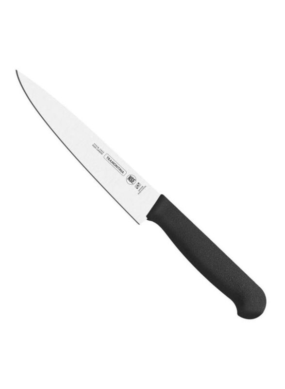 Tramontina 8-Inch Stainless Steel Meat Knife, Black/Silver