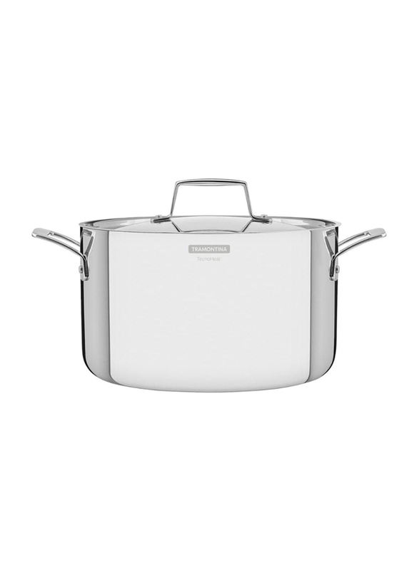 

Tramontina Grano 24cm 5.8L Stainless Steel Deep Round Casserole with Tri-Ply Body, 62144/240, Silver