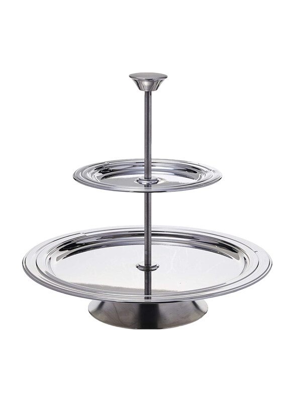 

Tramontina Ciclo 2-Tier Stainless Steel Dessert Stand, Silver
