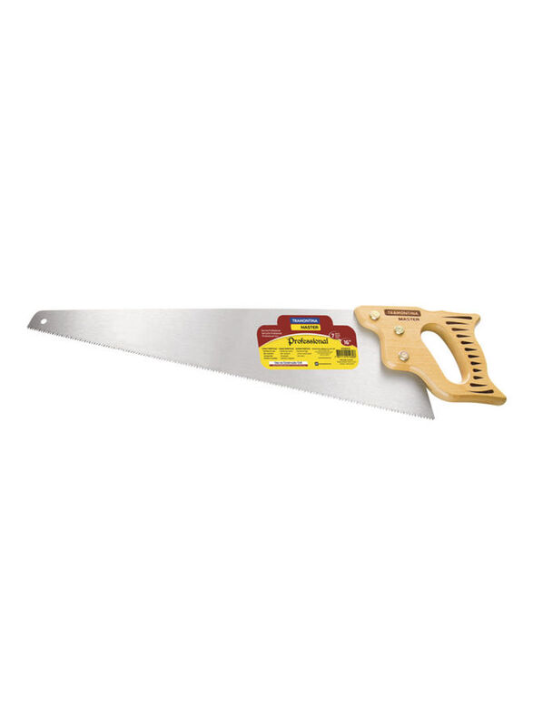 Tramontina 18 Inch Metallic Saw with Plastic Grip, Silver/Yellow