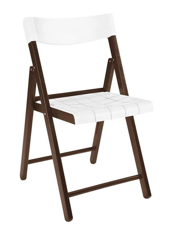 

Tramontina Potenza Foldable Chair With Tobacco Tauari Wood and Polypropylene, White