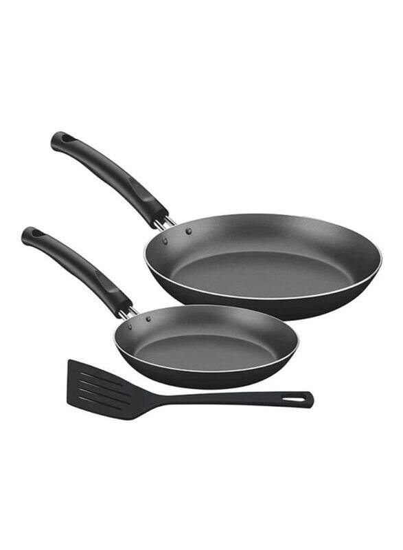 

Tramontina 3-Piece Frying Pan and Spatula Set, Black