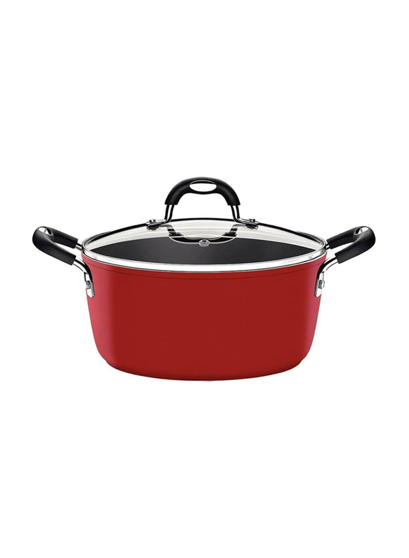 

Tramontina 28cm 6.4L Monaco Induction Aluminum Round Casserole, 28705728, Red