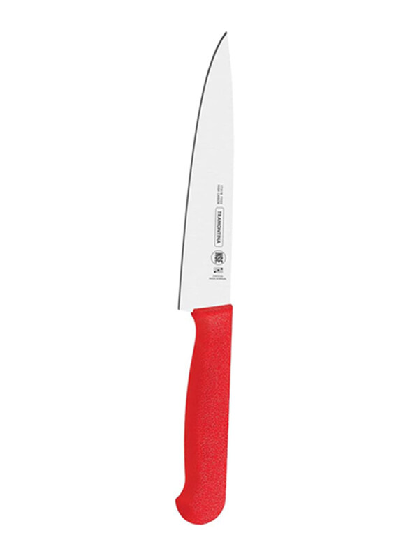 

Tramontina 8-inch Professional Stainless Steel Blade & Polypropylene Handle with Antimicrobial Protection Meat Knife, 24620178, Red