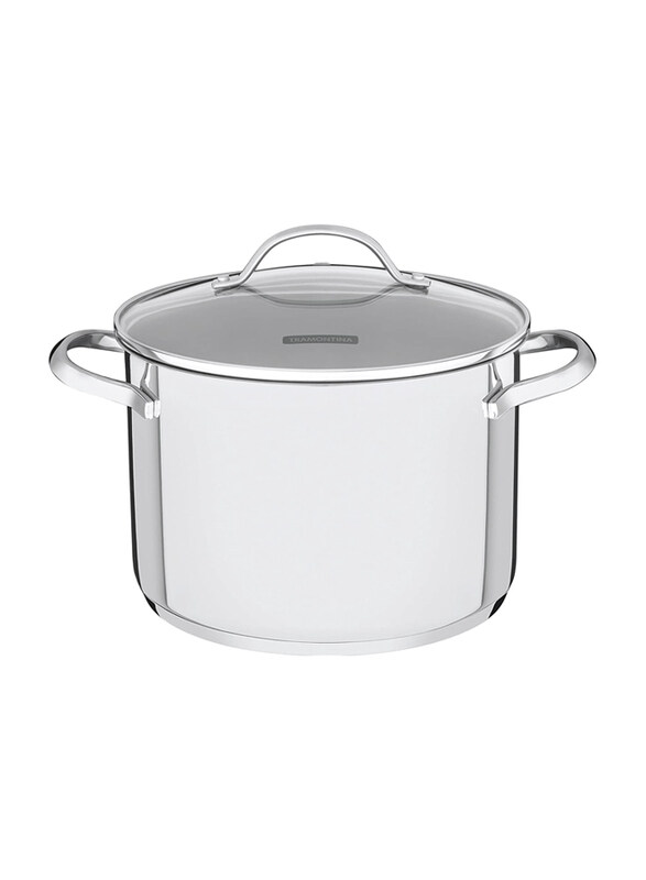 

Tramontina Una 16cm 2.2L Stainless Steel Round Stock Pot with Tri-Ply Bottom, 62285160, Silver