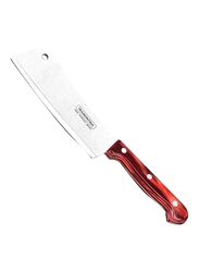 Tramontina 6-inch Stainless Steel Cleaver, Red/Silver