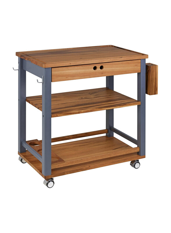 

Tramontina FSC Certified Serving Trolley with Stock & Stands In Muracatiara Wood, Brown/Grey