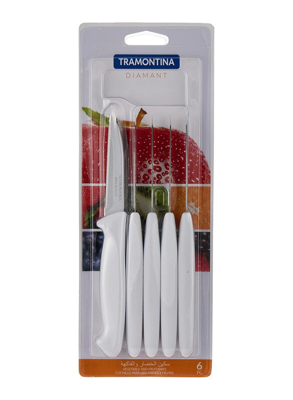 

Tramontina Diamant 6-Piece Stainless Steel Pairing Knife Set with Polypropylene Handle, 23899818, White/Silver