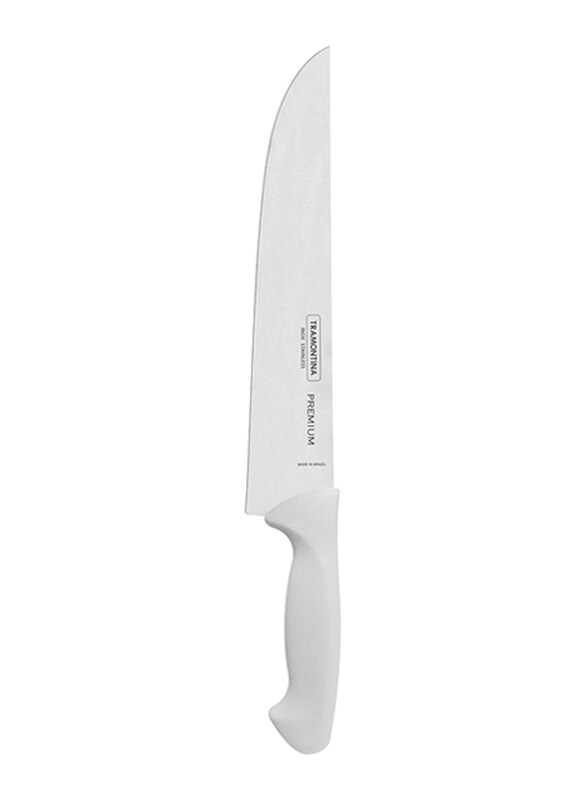 

Tramontina 10-inch Premium Kitchen Knife with Stainless Steel Blade and Polypropylene Handle with Antimicrobial Protection, 24473180, Silver/White