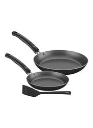 Tramontina 3-Piece Frying Pan and Spatula Set, 20198011, Black