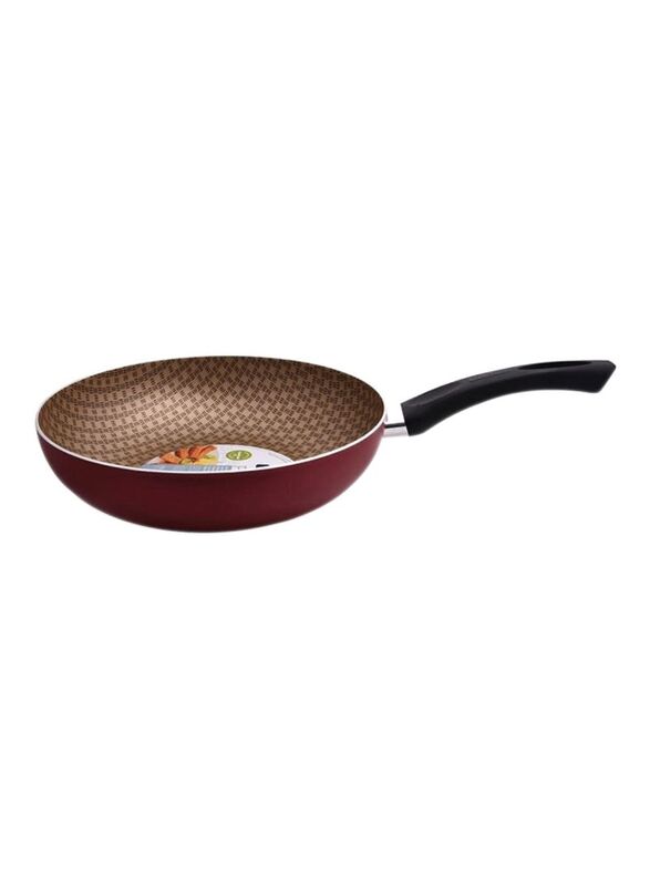 Tramontina 28cm Deep Frying Pan, Beige/Red/Black