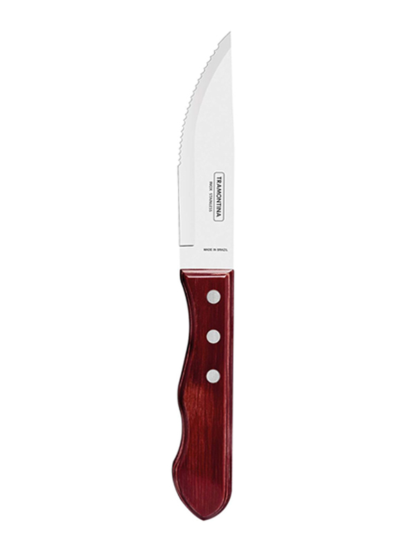 

Tramontina 5-Inch Jumbo Steak Knife with Stainless Steel Blade and Dishwasher Safe Polywood Handle, 21116175, Red