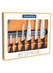 Tramontina 80cm Stainless Steel Knives Set with Rack, 7 Pieces, Black/Silver
