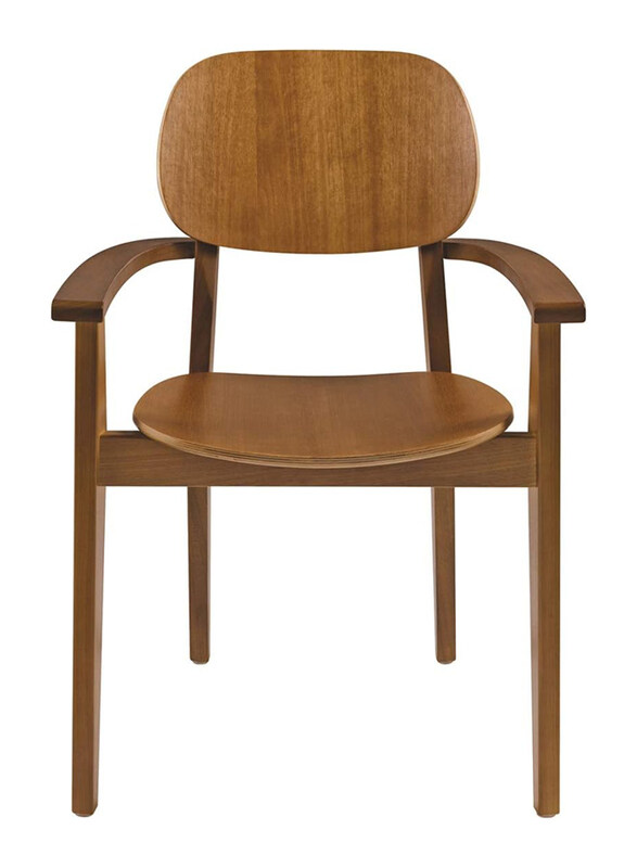 

Tramontina London Chair With Arms in Brazilian Tauari Wood, Almond
