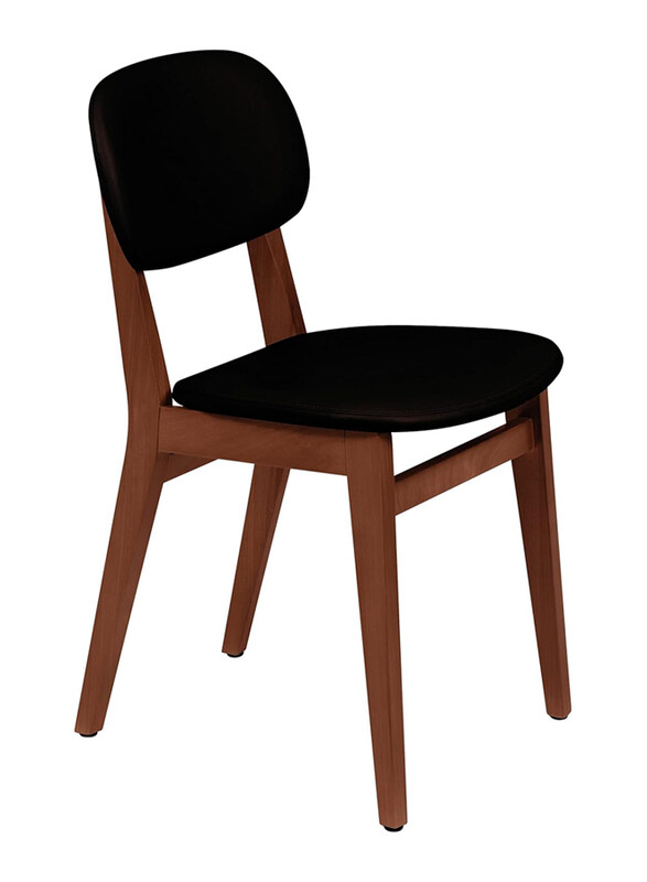 

Tramontina London Armless Chair in Brazilian Tauari Wood With Upholstery, Almond/Black