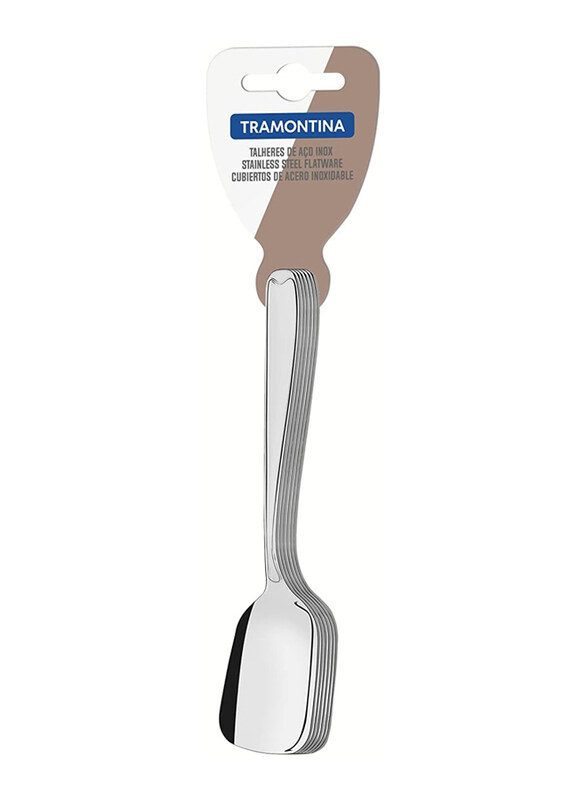 

Tramontina Copacabana 3-Piece Stainless Steel Sugar Spoon Set with Gloss Finish and Detailing on the Handles, 66901115, Silver