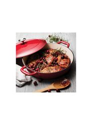 Tramontina 4 Qt Enamelled Series 1000 Cast Iron Round Covered Braiser, Red