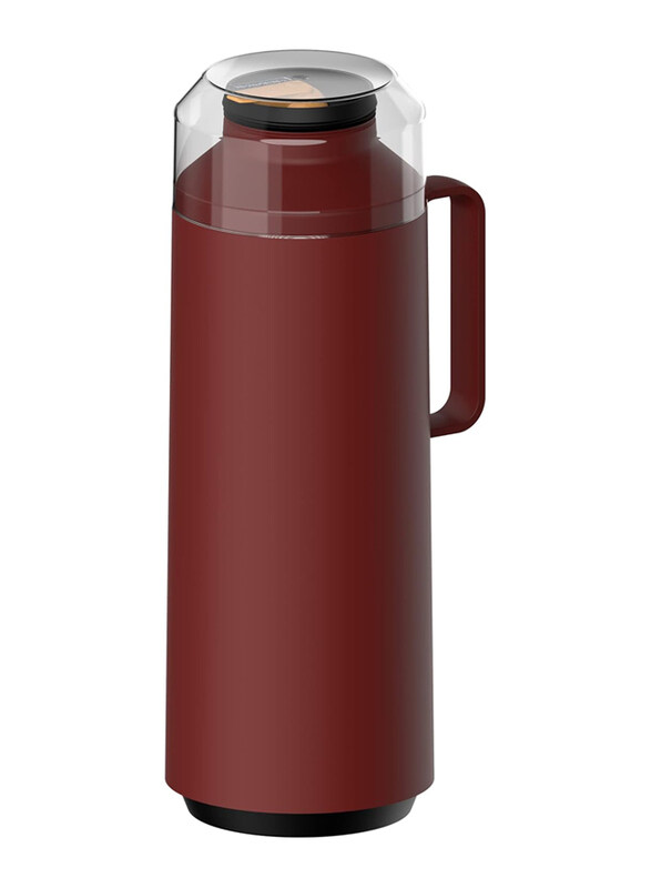 

Tramontina 1 Ltr Plastic Thermal Beverage Dispenser with Glass Liner and Plastic Lid, Red