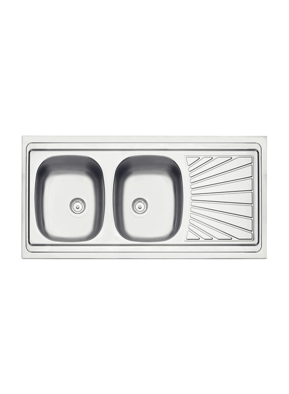 

Tramontina 0.7mm Pre-Polished Finish Stainless Steel Kitchen Sink with Valves, AISI 304, 1/2 inch, Silver