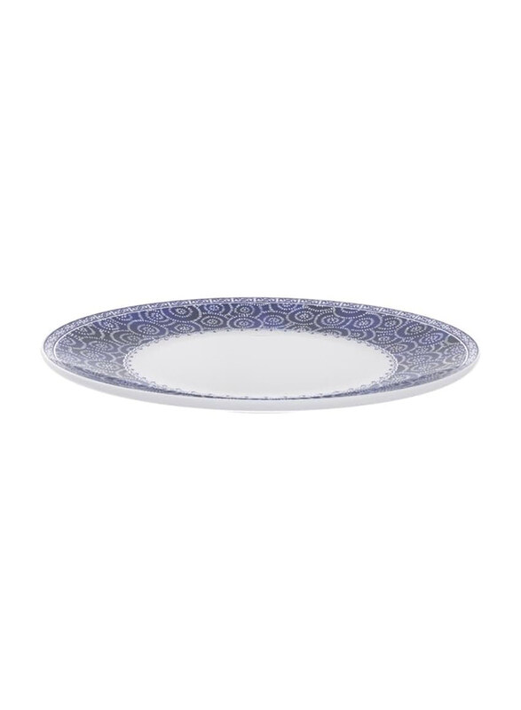 

Tramontina 28cm Umeko Decorated Porcelain Dinner Plate, White/Blue