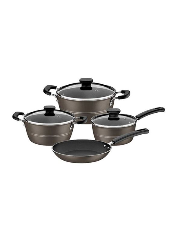 Tramontina 4-Piece Sicilia Non-Stick Round Cookware Set with Lid, Grey