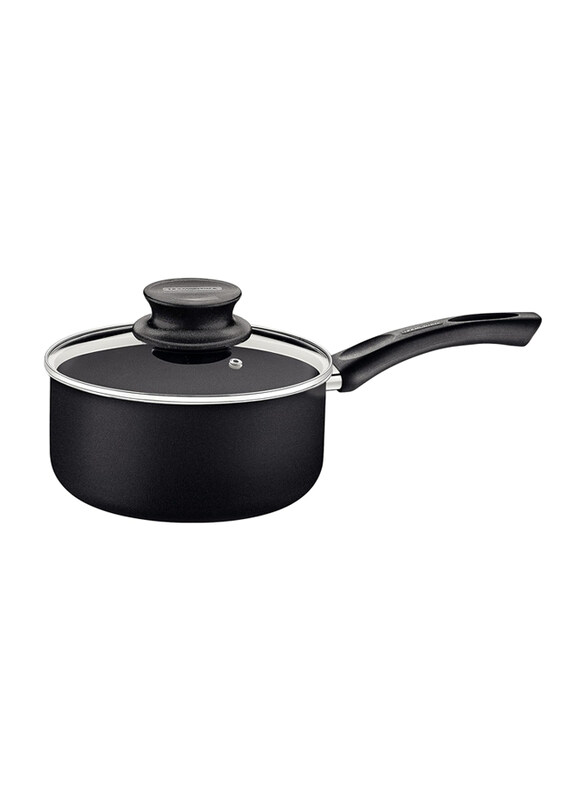 

Tramontina 18cm 2.1L Aluminum Round Sauce Pan, 28553018, Black