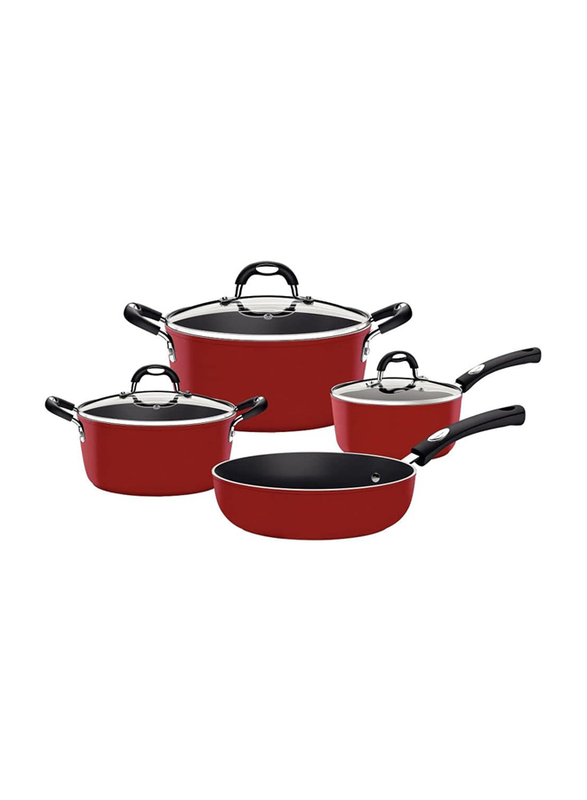 

Tramontina 7-Piece Monaco Induction Aluminum Round Cookware Set, 28799701, Red