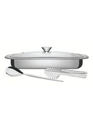 Tramontina 4-Piece Stainless Steel Serving Set with Glass Lid, 34cm, Silver