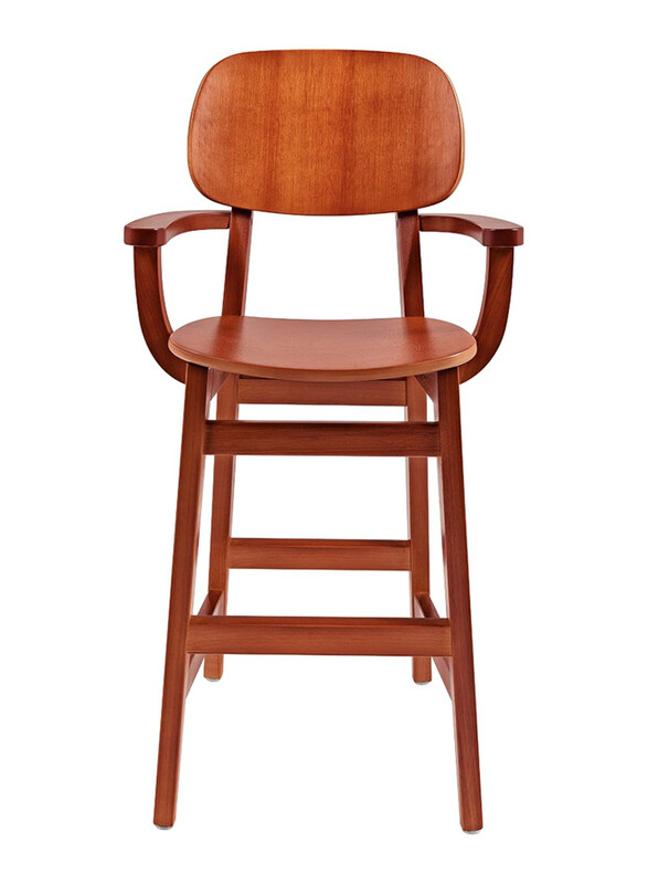 

Tramontina Piazza London High Stool With Arms in Brazilian Tauari Wood, Almond