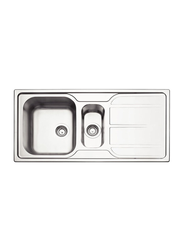 

Tramontina 0.7mm Satin Finish Stainless Steel Kitchen Sink with Valve & Strainer, AISI 304, 3 inch, Silver