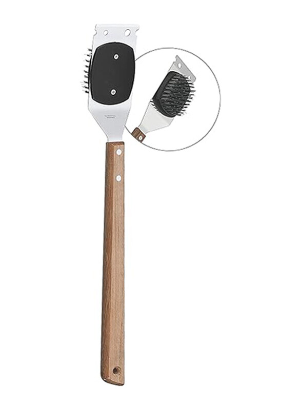 

Tramontina 41.7cm Churrasco Stainless Steel Grill Brush with Wood Handle, Multicolour