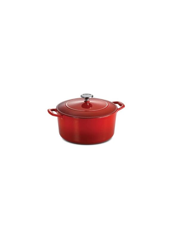 Tramontina 5.5 Qt Enamelled Series 1000 Cast Iron Round Covered Dutch Oven, Red