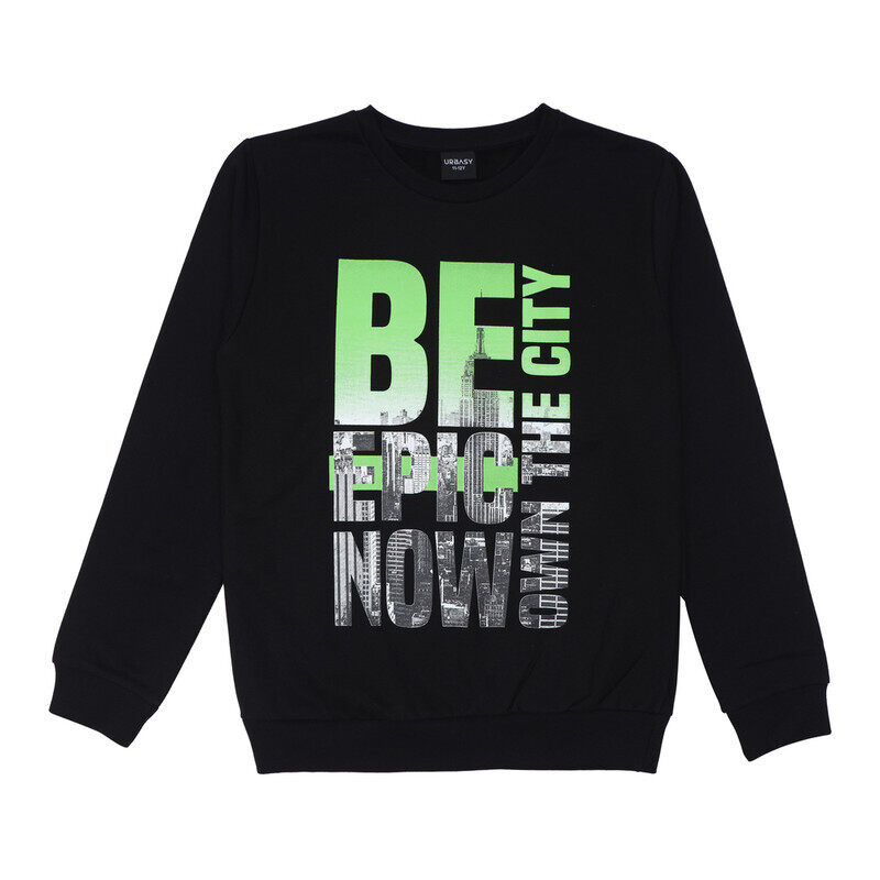 

Urbasy Kids 100% Cotton Full Sleeves Sweatshirt - BLACK