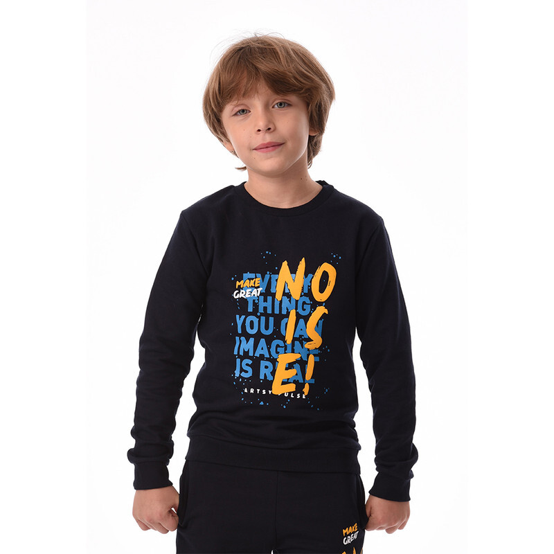 URBASY Kids 100% Cotton Sweatshirt with Jogger Set- NAVY BLUE