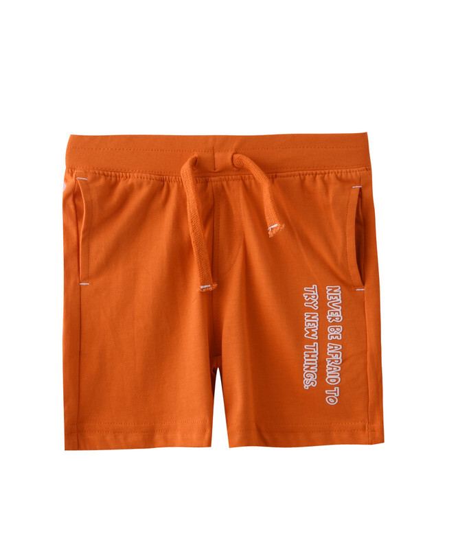 Infant Boys 2 piece Set Clothes Soft & Breathable (3-24 Months): ivory and Dark Orange, T-Shirts & Shorts, Outfits Sets (100% Cotton) - victor and jane