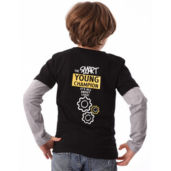 Urbasy Kids 100% Cotton Full Sleeves T-shirt  - BLACK