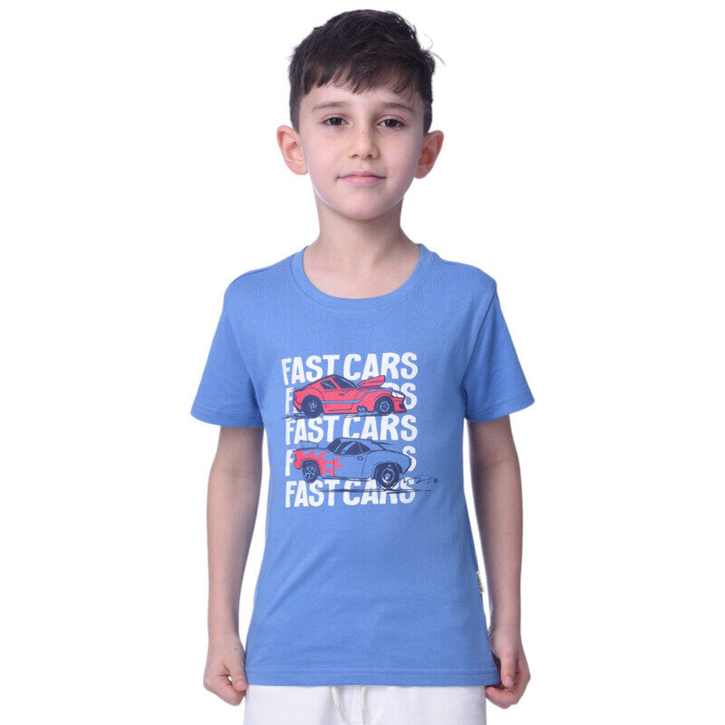 Boys T-Shirts (2-8 Years): Bright Blue colour,  (100% Cotton)